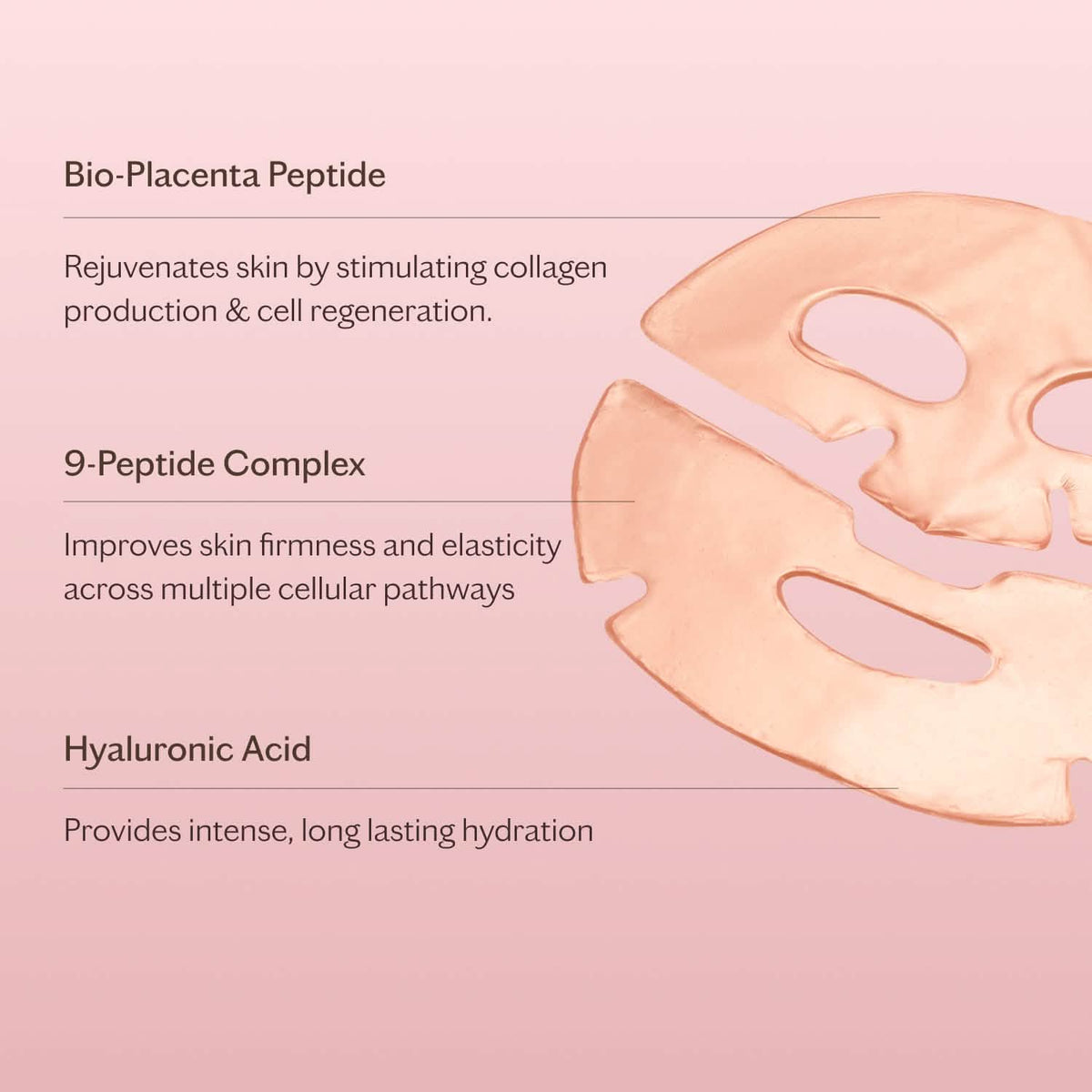MZ Skin Bio-Placenta Peptide Reviving Hydrogel Face Mask ingredients