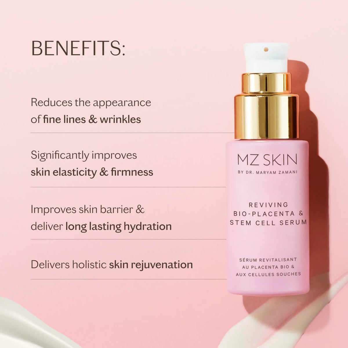 MZ Skin Reviving Bio-Placenta Stem Cell Serum benefits
