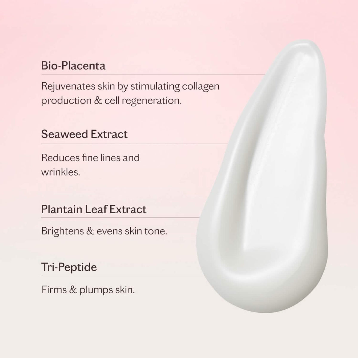 MZ Skin Reviving Bio-Placenta Stem Cell Serum key ingredients